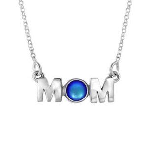 MOM Pendant Sterling Silver Crystal Jewelry Mothers Necklace